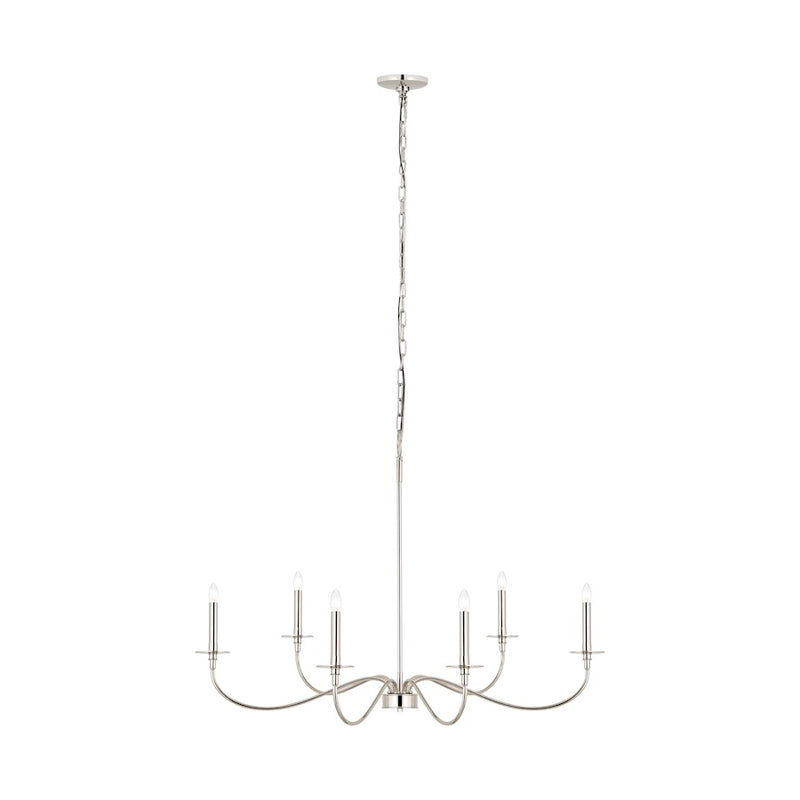 Z-Lite Arrington 6 Light 42" Chandelier, Polished Nickel - 2301-42PN