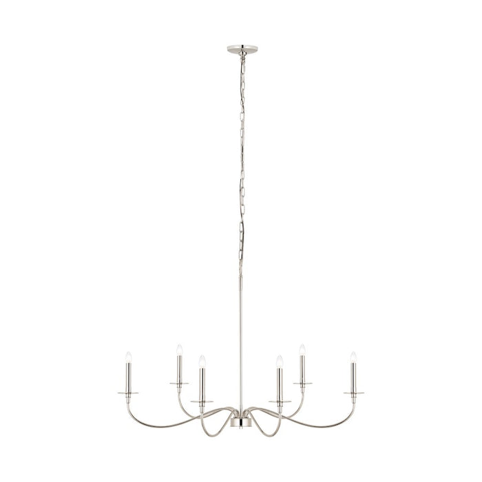 Z-Lite Arrington 6 Light 42" Chandelier, Polished Nickel - 2301-42PN
