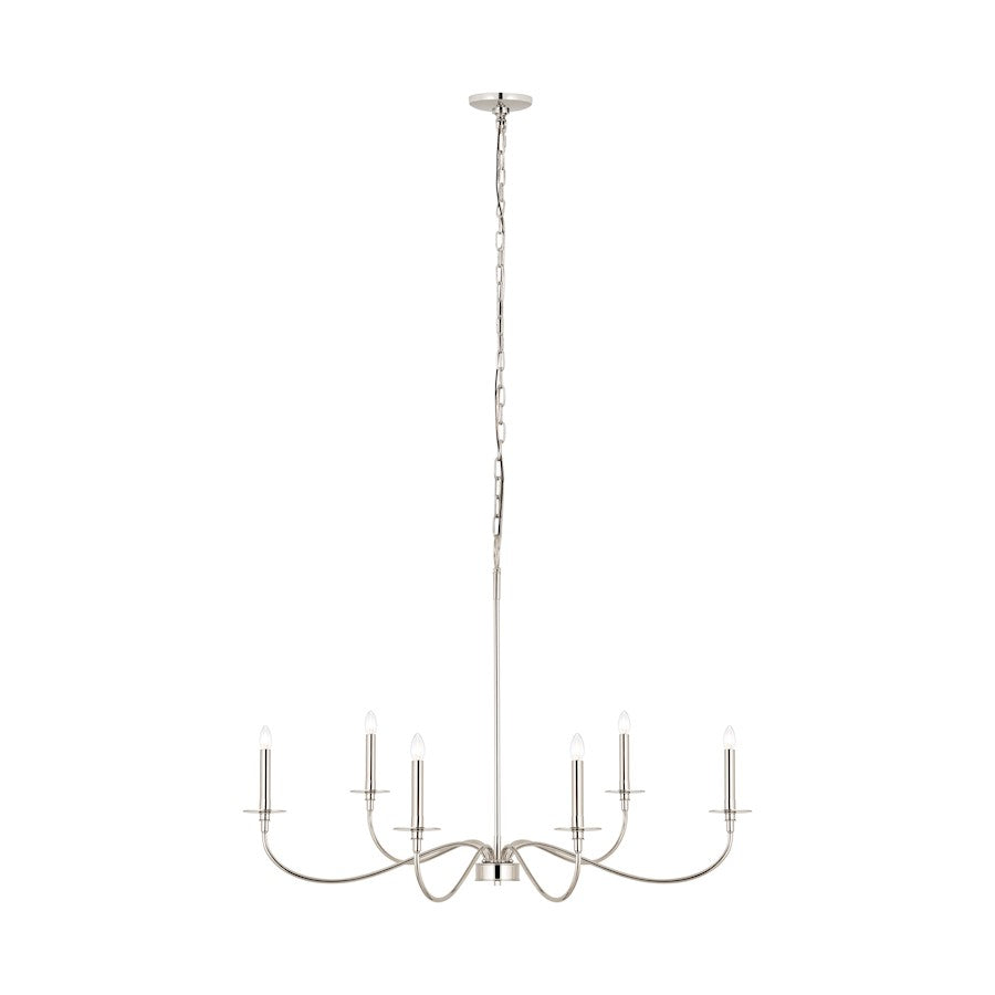 Z-Lite Arrington 6 Light 42" Chandelier, Polished Nickel - 2301-42PN
