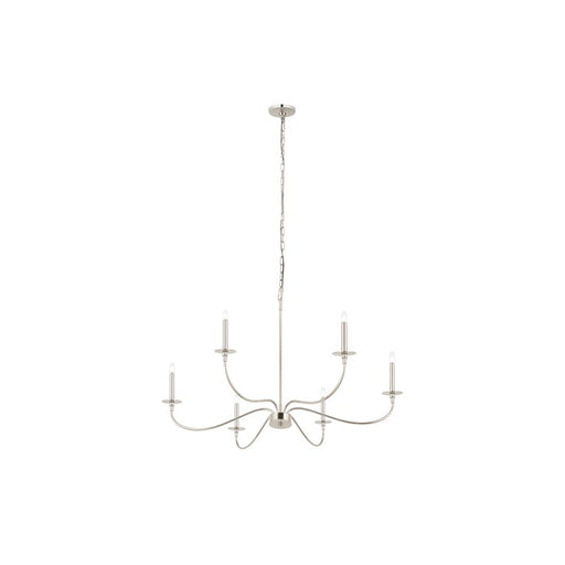 Z-Lite Arrington 6 Light 42" Chandelier, Polished Nickel