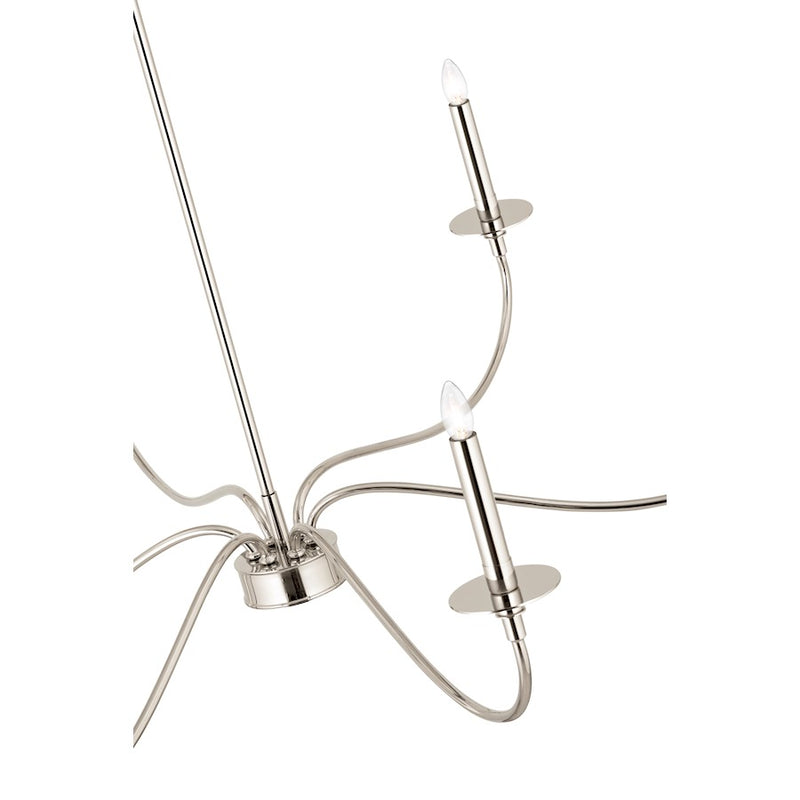 Z-Lite Arrington 6 Light 42" Chandelier, Polished Nickel
