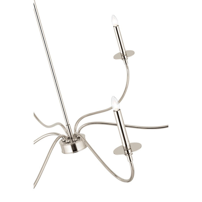 Z-Lite Arrington 6 Light 42" Chandelier, Polished Nickel