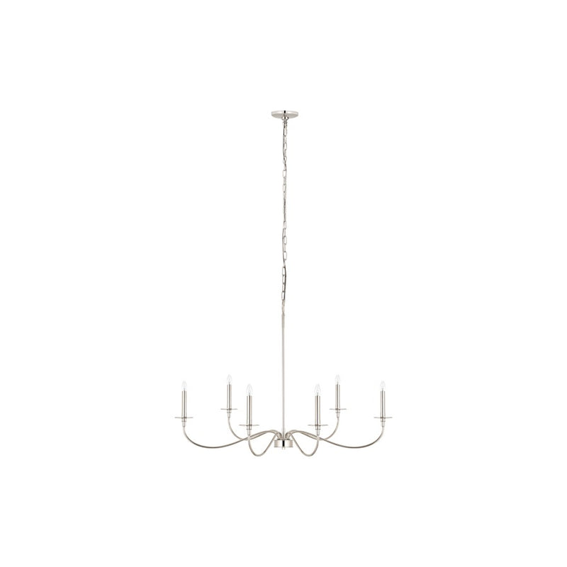 Z-Lite Arrington 6 Light 42" Chandelier, Polished Nickel