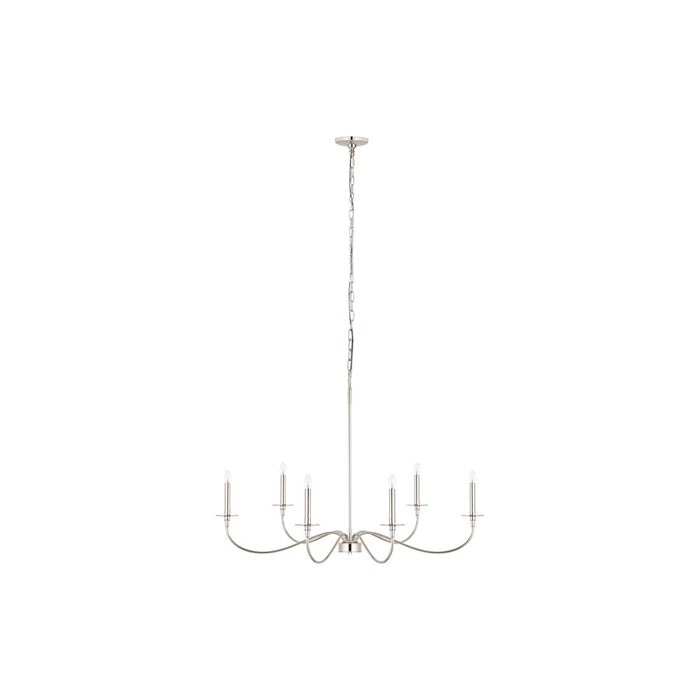 Z-Lite Arrington 6 Light 42" Chandelier, Polished Nickel