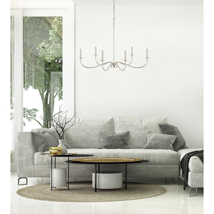 Z-Lite Arrington 6 Light 42" Chandelier, Polished Nickel
