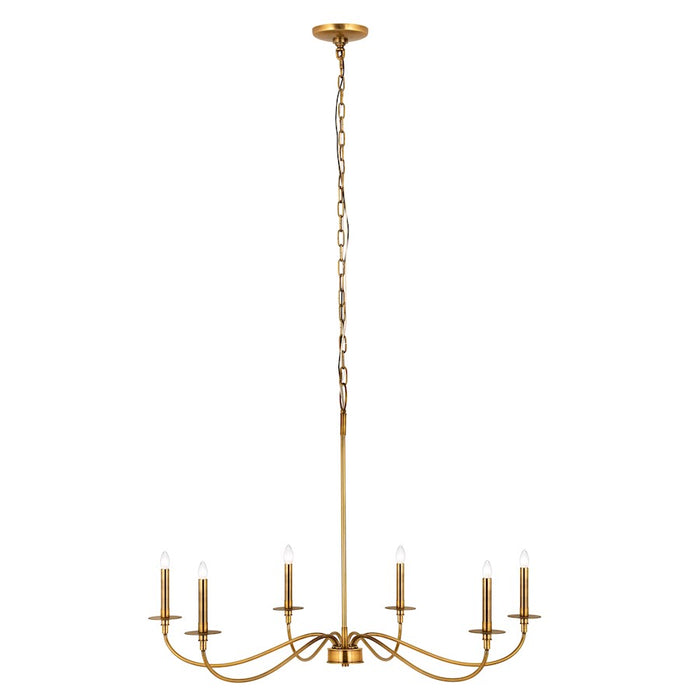 Z-Lite Arrington 6 Light 42" Chandelier, Rubbed Brass - 2301-42RB