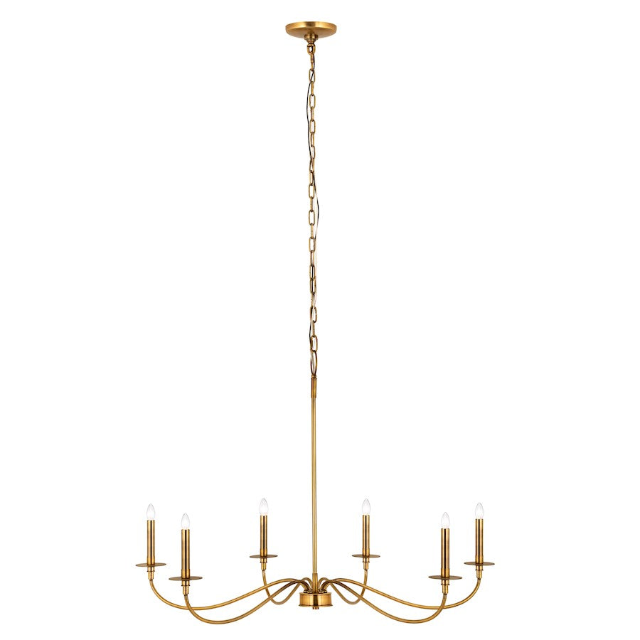 Z-Lite Arrington 6 Light 42" Chandelier, Rubbed Brass - 2301-42RB