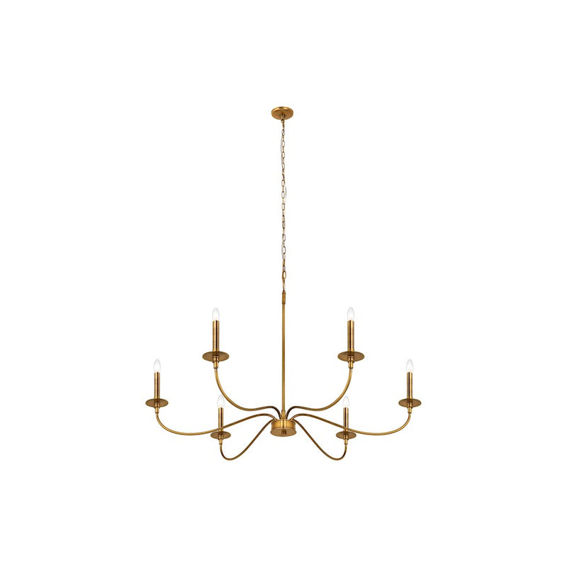 Z-Lite Arrington 6 Light 42" Chandelier, Rubbed Brass