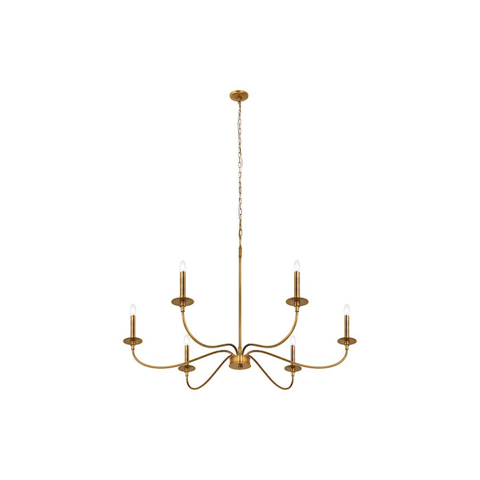 Z-Lite Arrington 6 Light 42" Chandelier, Rubbed Brass