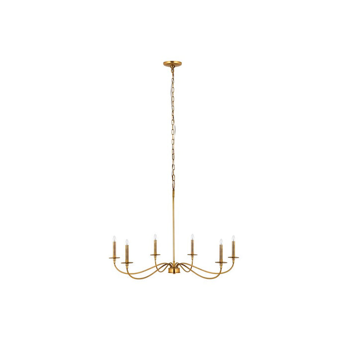 Z-Lite Arrington 6 Light 42" Chandelier, Rubbed Brass