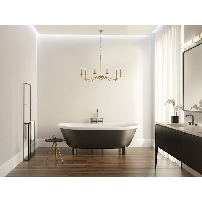 Z-Lite Arrington 6 Light 42" Chandelier, Rubbed Brass