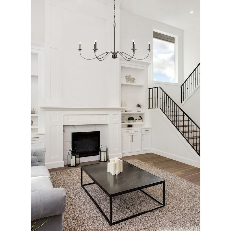 Z-Lite Arrington 6 Light 63" Chandelier, Plated Bronze