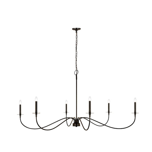 Z-Lite Arrington 6 Light 63" Chandelier, Matte Black - 2301-63MB