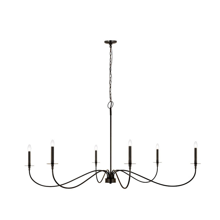 Z-Lite Arrington 6 Light 63" Chandelier, Matte Black - 2301-63MB