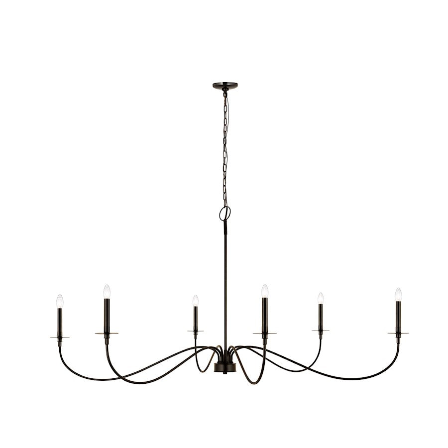 Z-Lite Arrington 6 Light 63" Chandelier, Matte Black - 2301-63MB