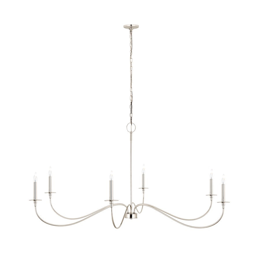 Z-Lite Arrington 6 Light 63" Chandelier, Polished Nickel - 2301-63PN