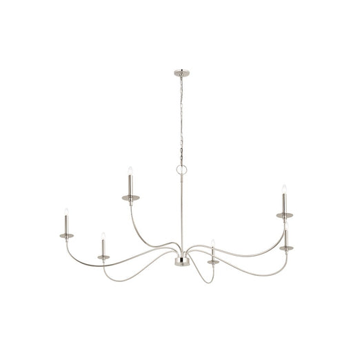 Z-Lite Arrington 6 Light 63" Chandelier, Polished Nickel