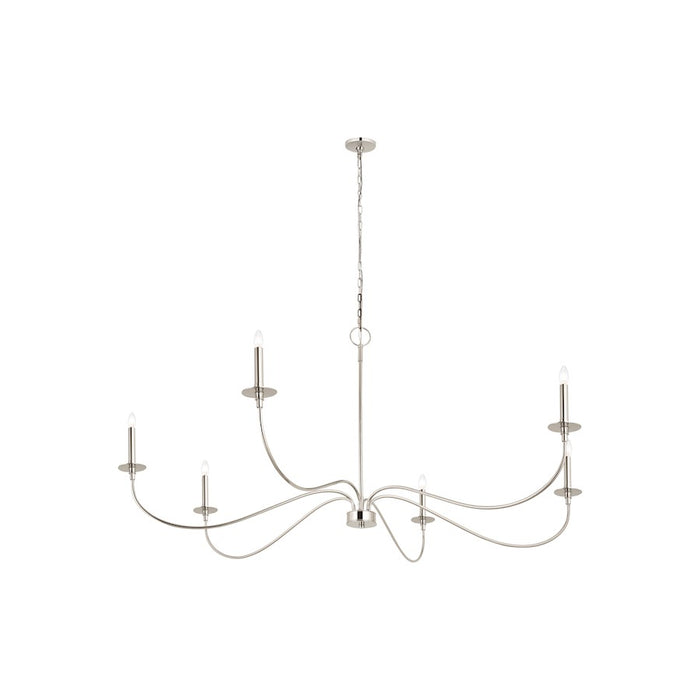 Z-Lite Arrington 6 Light 63" Chandelier, Polished Nickel