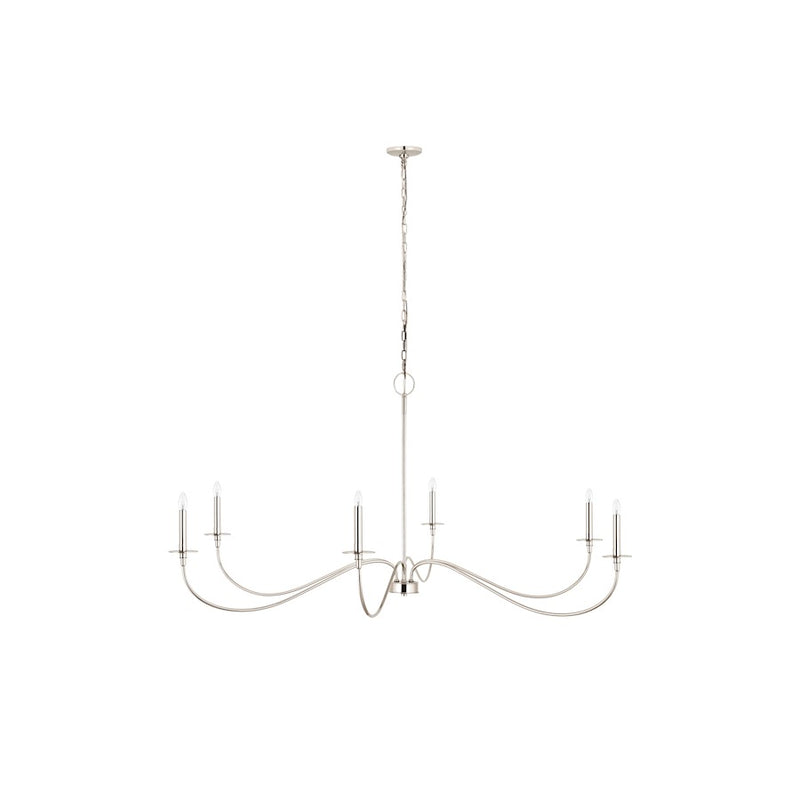 Z-Lite Arrington 6 Light 63" Chandelier, Polished Nickel