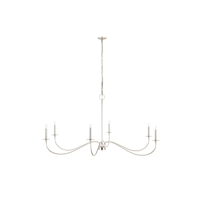 Z-Lite Arrington 6 Light 63" Chandelier, Polished Nickel