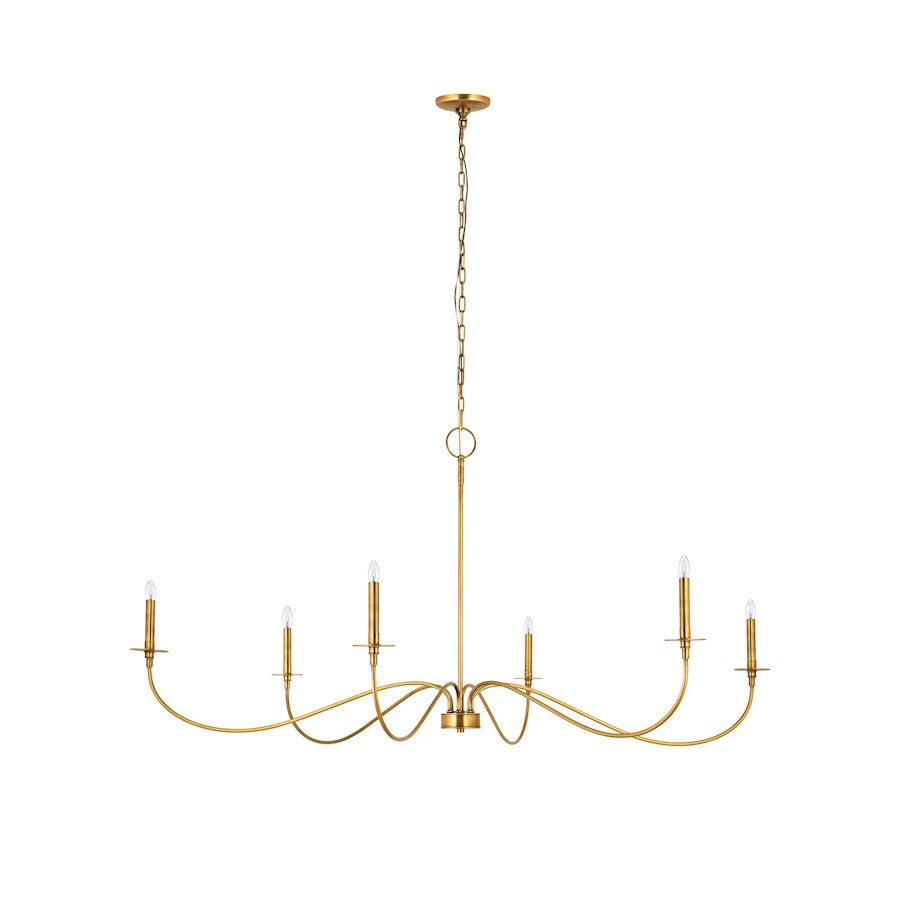 Z-Lite Arrington 6 Light 63" Chandelier, Rubbed Brass - 2301-63RB