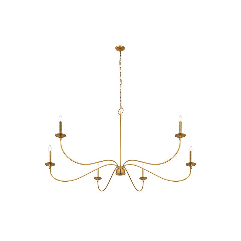 Z-Lite Arrington 6 Light 63" Chandelier, Rubbed Brass