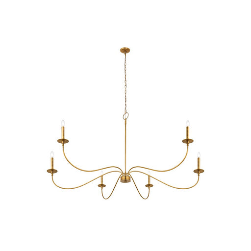 Z-Lite Arrington 6 Light 63" Chandelier, Rubbed Brass
