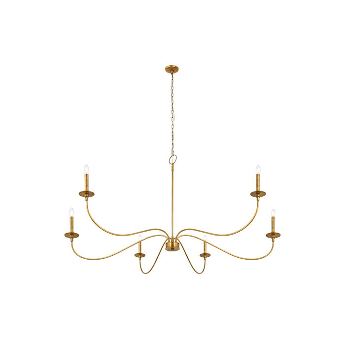 Z-Lite Arrington 6 Light 63" Chandelier, Rubbed Brass