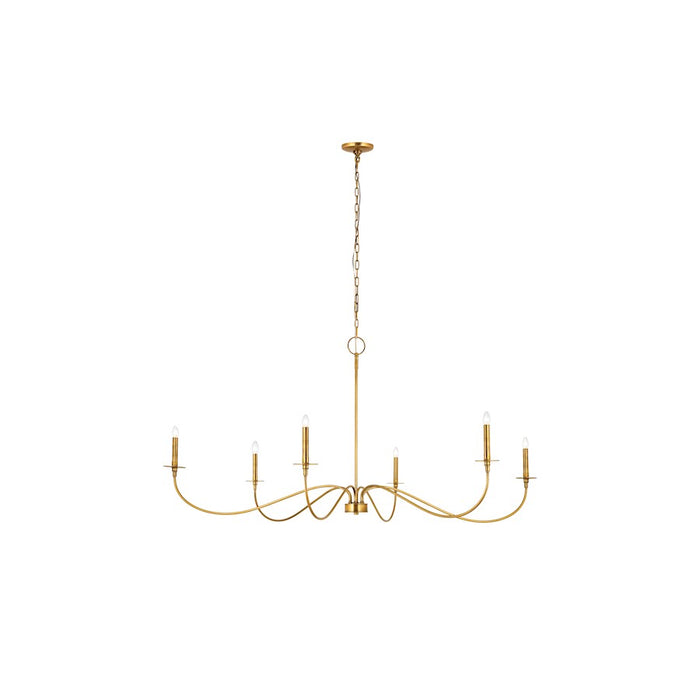 Z-Lite Arrington 6 Light 63" Chandelier, Rubbed Brass