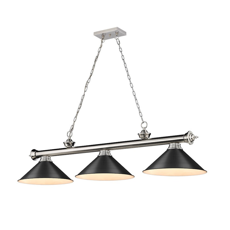 Z-Lite Cordon 57" Billiard, Brushed Nickel