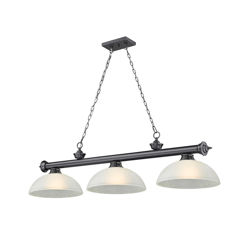 Z-Lite Cordon Round Billiard, White Linen