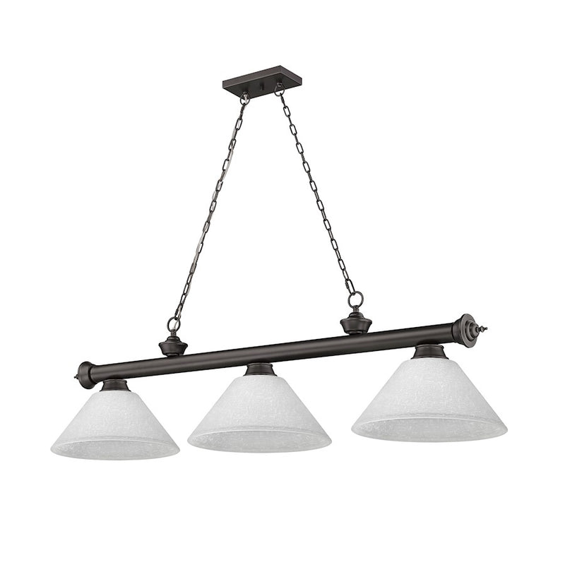 Z-Lite Cordon 3 Light Cone Billiard, White Linen