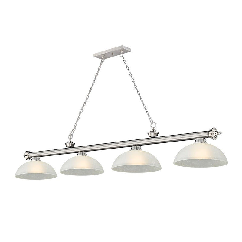 Z-Lite Cordon Round Billiard, White Linen