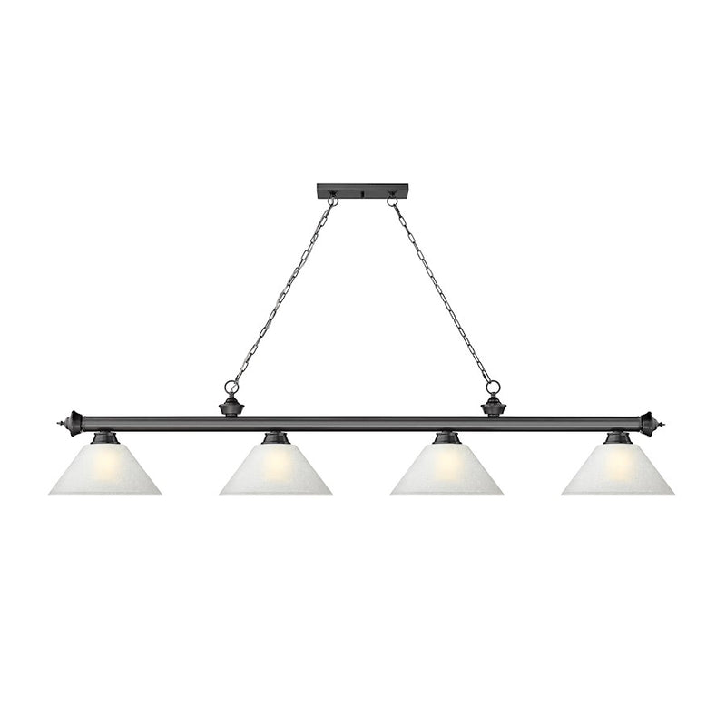 Z-Lite Cordon 4 Light Cone Billiard, White Linen