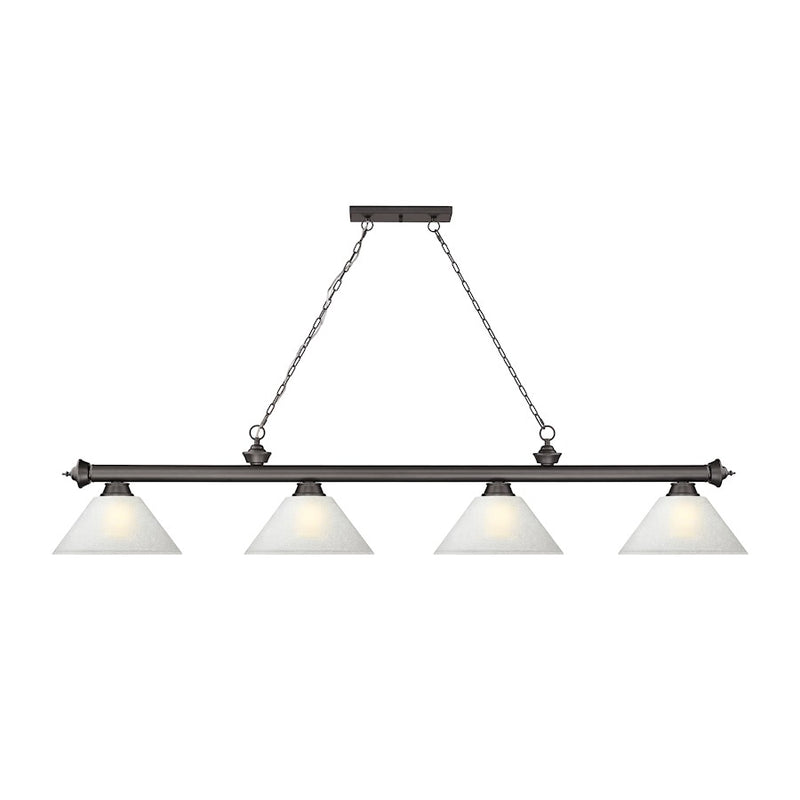 Z-Lite Cordon 4 Light Cone Billiard, White Linen