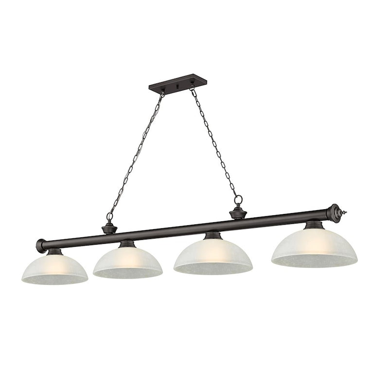 Z-Lite Cordon Round Billiard, White Linen