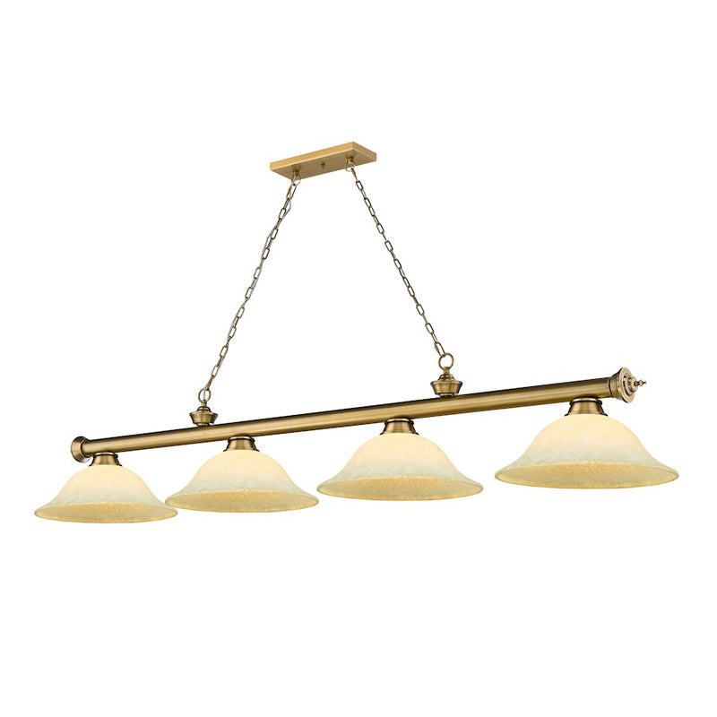 Z-Lite Cordon 58" Billiard, Rubbed Brass