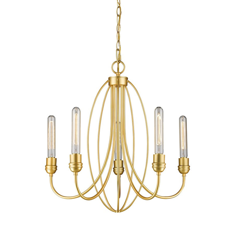 Z-Lite Persis 5 Light Chandelier, Satin Gold - 3000-5SG