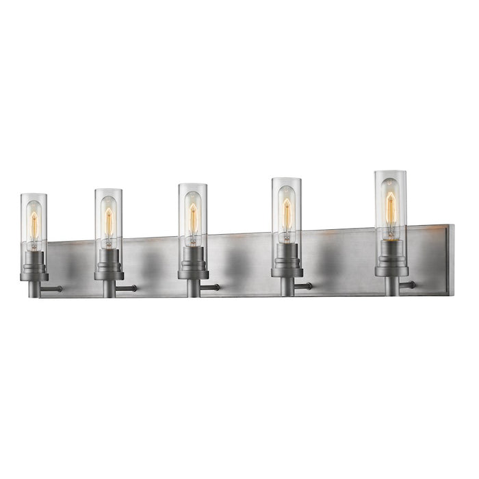 Z-Lite Persis 5 Light Vanity Light, Old Silver, Clear - 3000-5V-OS