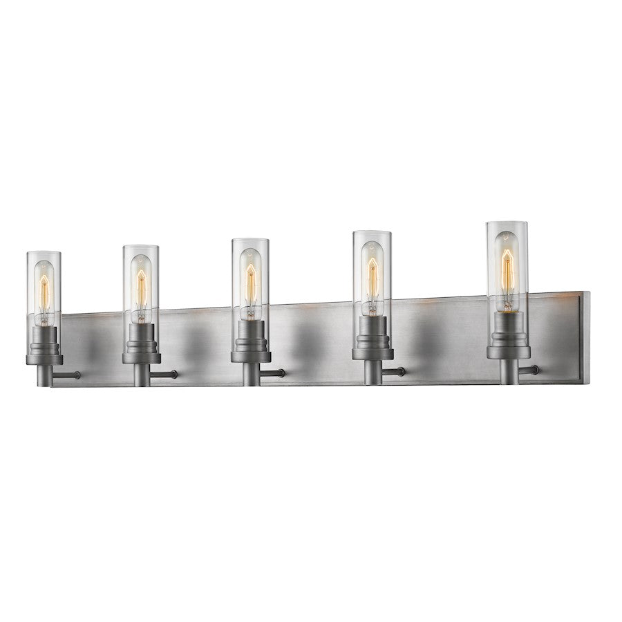 Z-Lite Persis 5 Light Vanity Light, Old Silver, Clear - 3000-5V-OS