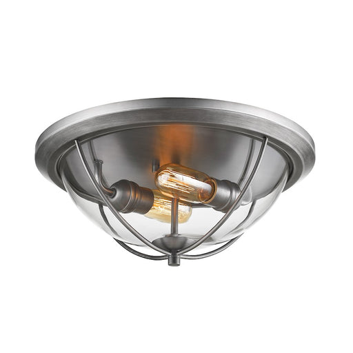 Z-Lite Persis 2 Light Flush Mount, Old Silver, Clear - 3000F2-OS