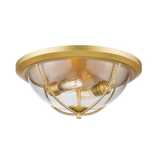 Z-Lite Persis 2 Light Flush Mount, Satin Gold, Clear - 3000F2-SG