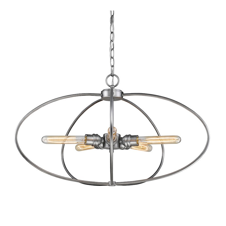 Z-Lite Persis 5 Light Pendant, Old Silver - 3000P-OS