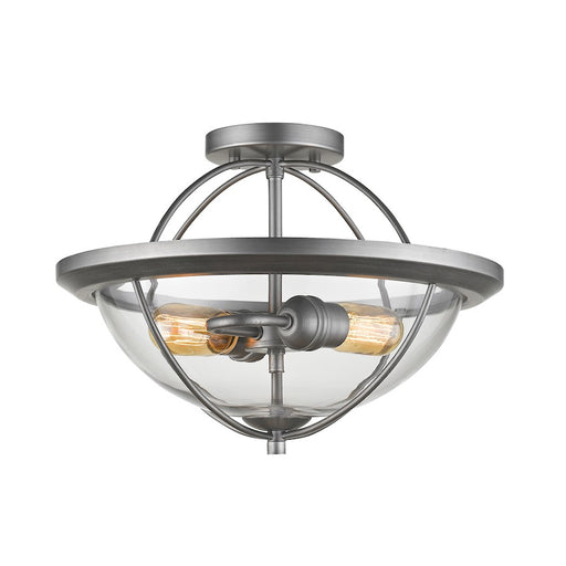 Z-Lite Persis 2 Light Semi Flush Mount, Old Silver, Clear - 3000SF-OS