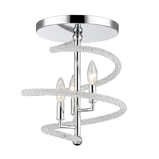 Z-Lite Czarina 3 Light Semi-Flush Mount, Chrome, Clear & Chrome - 3001-3SFCH