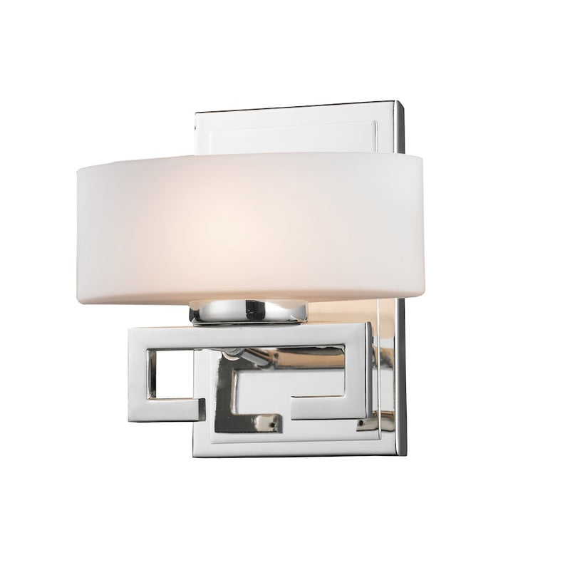 Z-Lite Cetynia 1 Light Vanity Light, 5.375x7.5x8", Chrome, Matte Opal - 3011-1V
