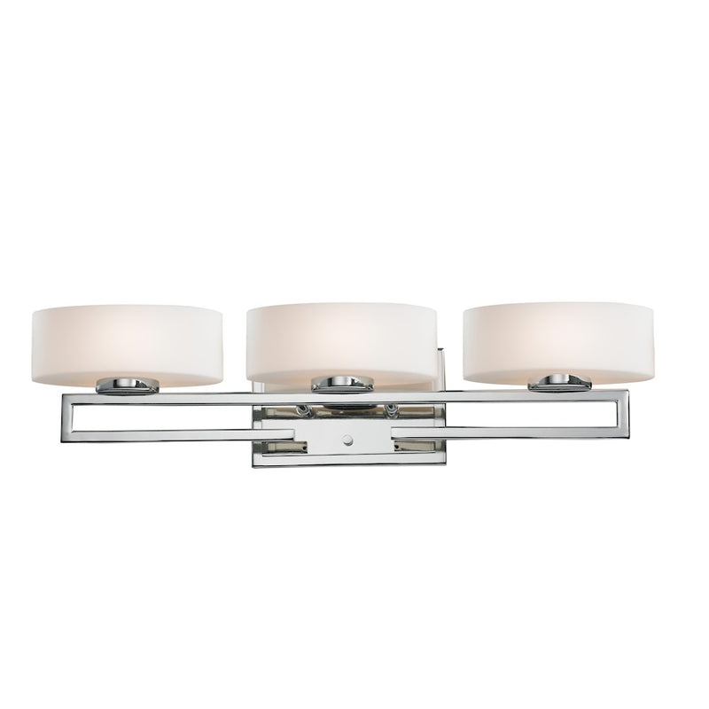 Z-Lite Cetynia 3 Light Vanity Light, 5.625x24.375x5.875", Chrome, Opal - 3011-3V