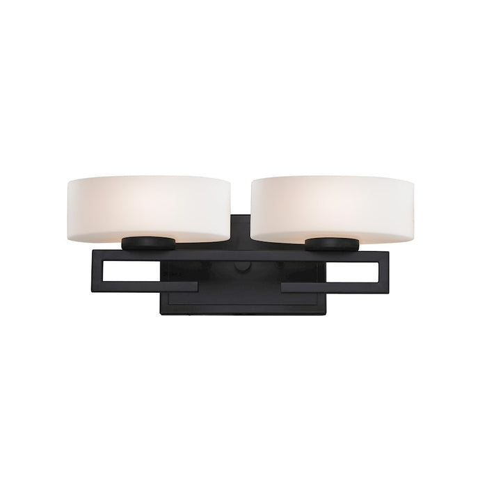 Z-Lite Cetynia 2 Light Vanity Light, 5.625x16x5.875", Bronze, Matte Opal - 3012-2V