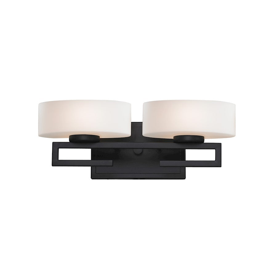 Z-Lite Cetynia 2 Light Vanity Light, 5.625x16x5.875", Bronze, Matte Opal - 3012-2V
