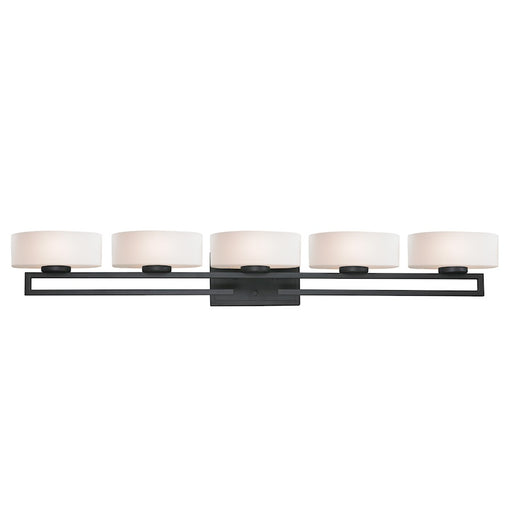 Z-Lite Cetynia 5 Light Vanity Light, 5.625x41.375x5.875", Bronze, Opal - 3012-5V